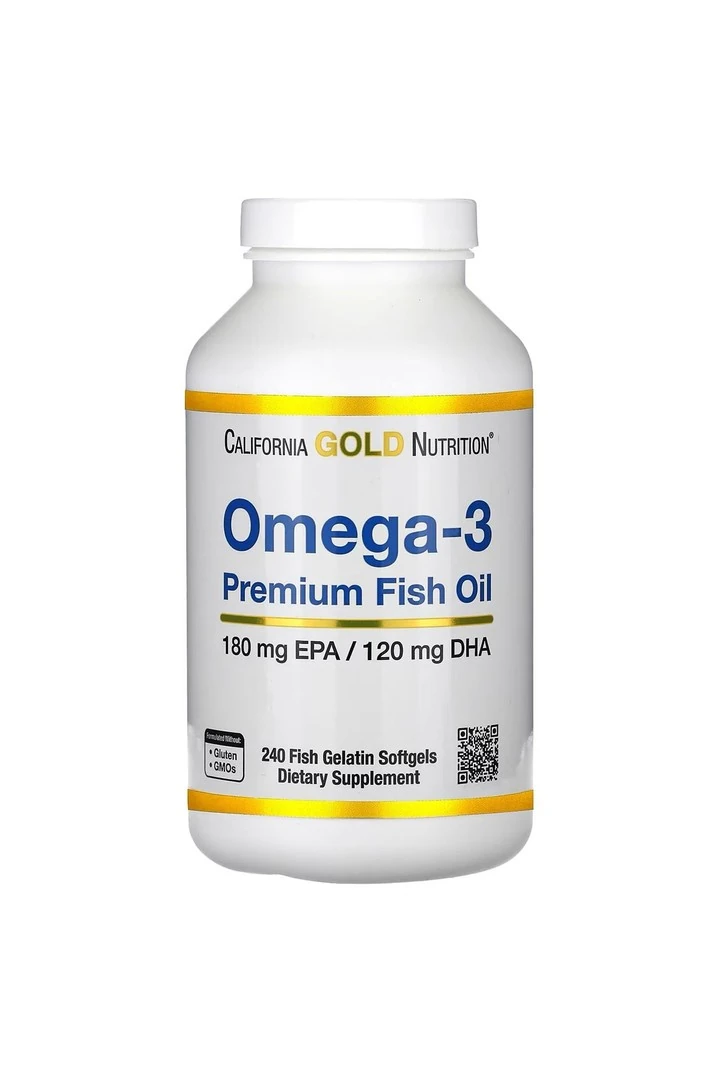 California Gold Nutrition Omega-3 Premium Fish Oil 240 Fish Gelatin Softgels- İthal