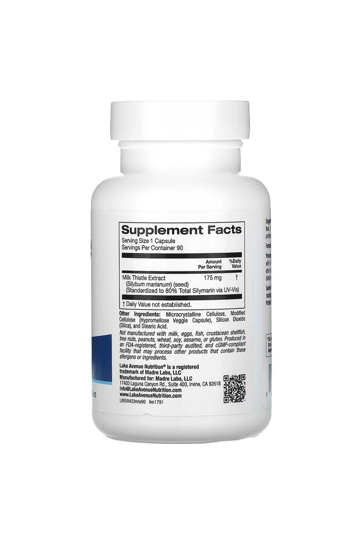 Lake Avenue Milk Thistle 175 mcg. 90 Kapsül