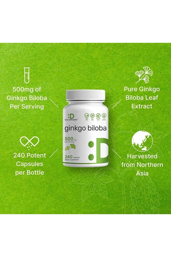 Ginkgo Biloba 500mg Per Serving, 240 Capsules