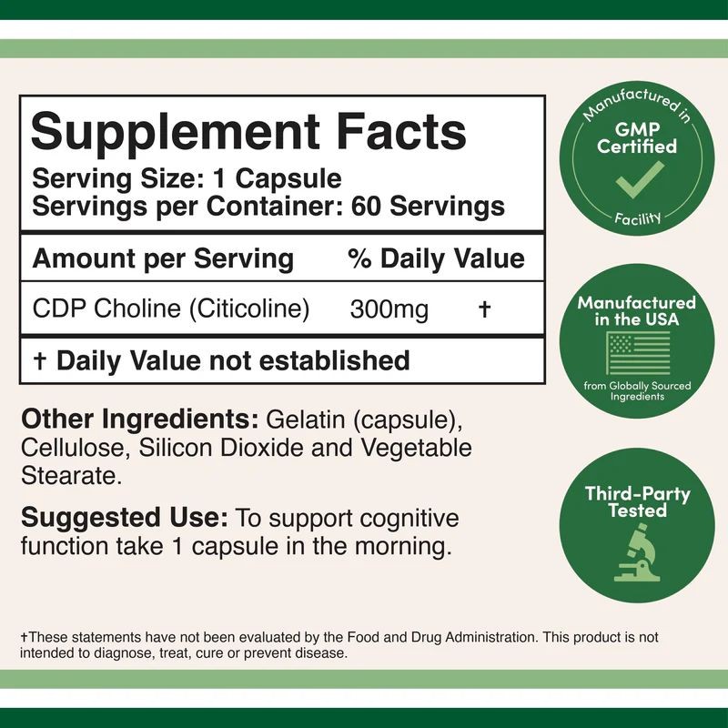 CDP Choline 300 mg 60 Kapsül