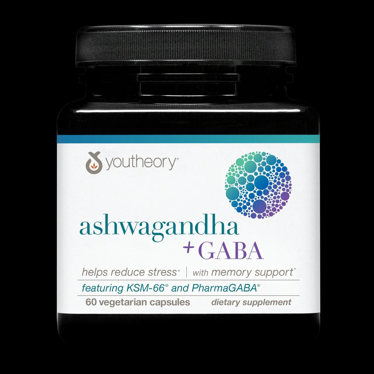 Ashwagandha + GABA - 1,000 mg Ashwagandha & 100 mg GABA - Cortisol, Stress & Memory Support Supplement - 60 Vegetarian