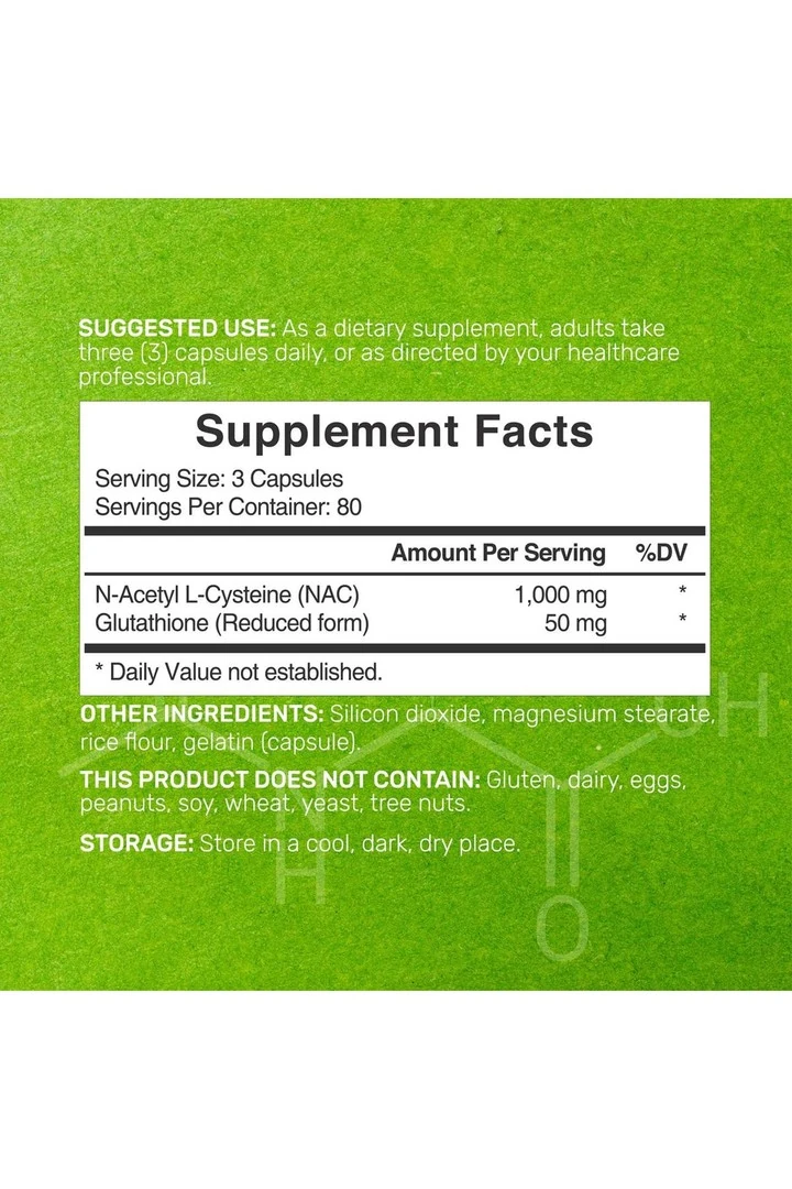 NA.C Supplement (N-Acetyl Cysteine) with Reduced Glutathione, 240 Capsules