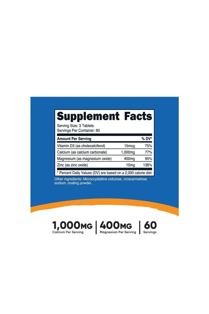 Calcium Magnezyum & Zinc - 1000mg calcium - 400 mg magnezyum - 60 Servis 180 Kapsül.usa menş