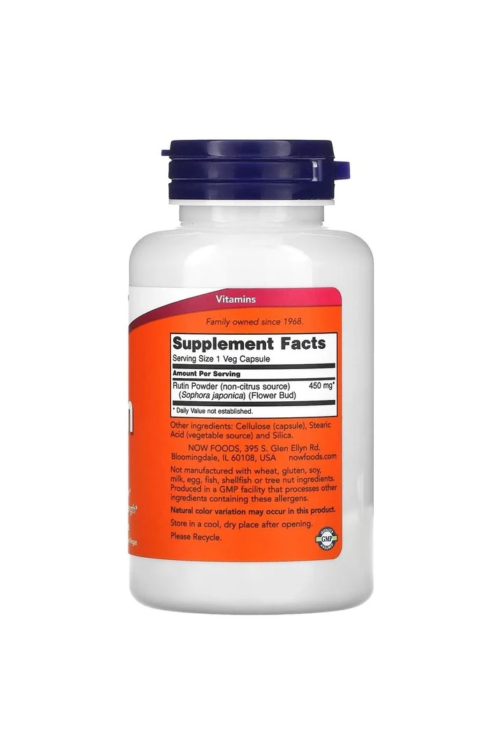 NOW Foods, Rutin, 450 mg, 100 Veg Capsules