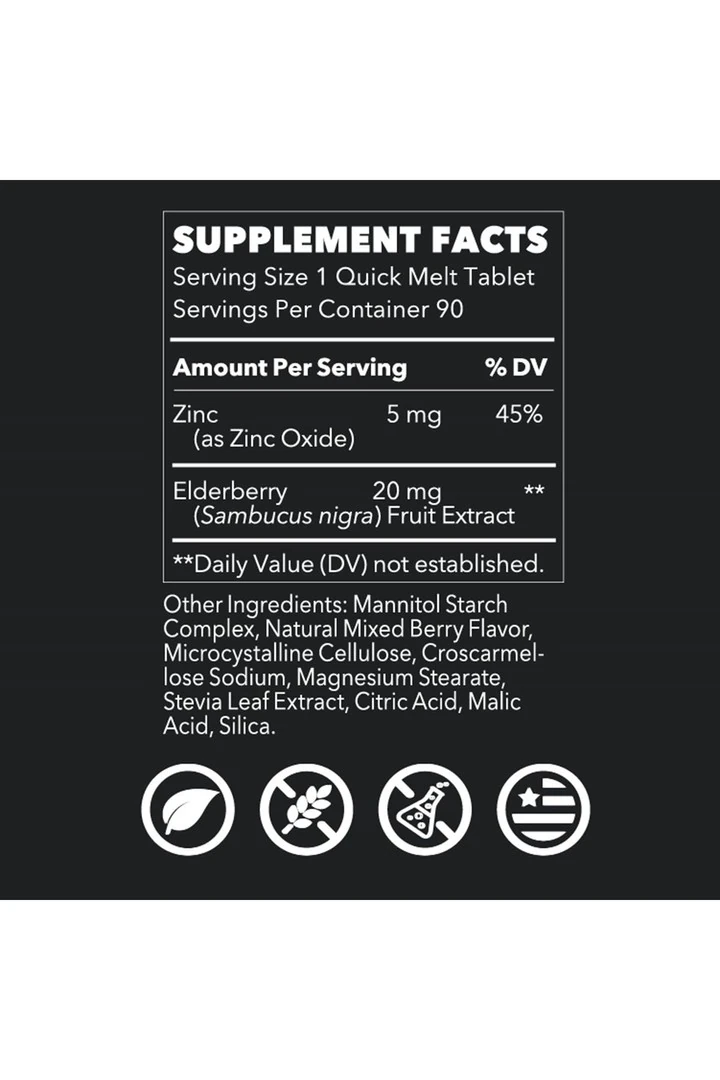 LifeSeasons, Zinc Elderberry Quick Melts, Berry, 90 Quick Melt