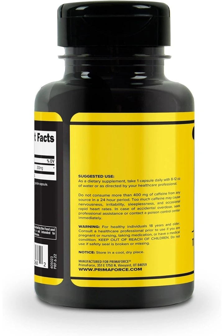 PrimaForce Caffein 200 Mg 180 Kapsül- İthal