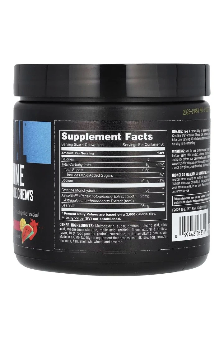 Animal, Creatine Performance Chews, Fruit Punch, 120 Chewable Tablets