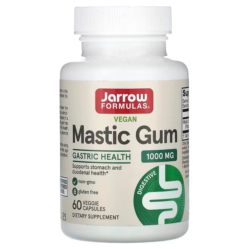 Mastic Gum 1000 mg 60 Veggie Kapsül Gastric Health Natural Formula Supporting Stomach, Duodenal & Oral Health