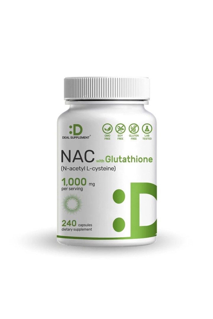 NA.C Supplement (N-Acetyl Cysteine) with Reduced Glutathione, 240 Capsules