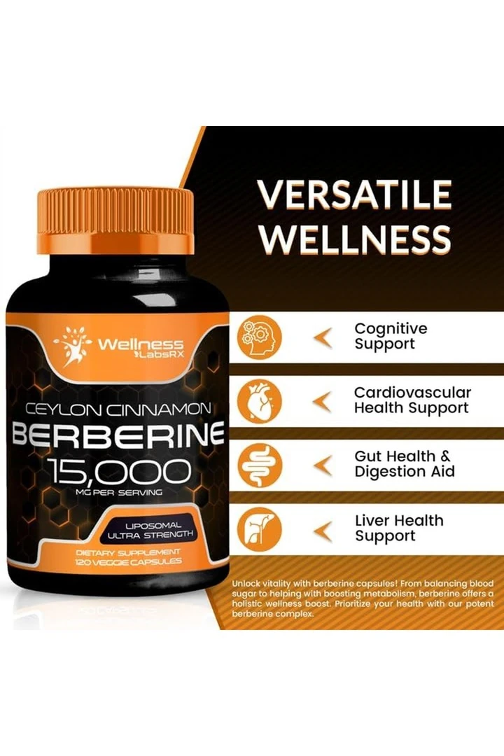 Wellnees LabsRX Berberine 15,000 Mg - with Ceylon Cinnamon 120 Veggie Kapsül