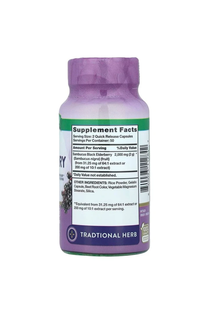 Nature's Truth, Sambucus Black Elderberry, 2,000 mg, 100 Quick Release Capsules (1,000 mg Per Capsule)