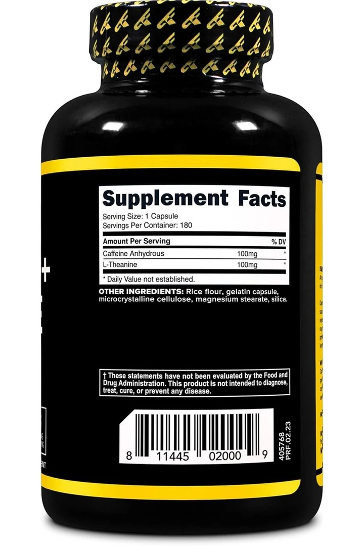 PrimaForce Caffeine + Theanine 100 Mg 180 Kapsül