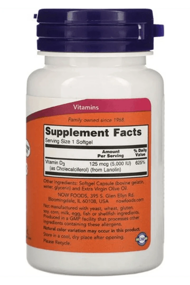 High Potency Vitamin D-3 125 Mcg (5,000 IU) 240 Softgels