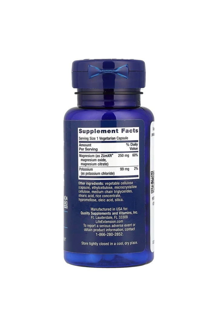 Life Extension, Potasyum ve Extend-Release Magnezyum, 60 Vejetaryen Kapsül