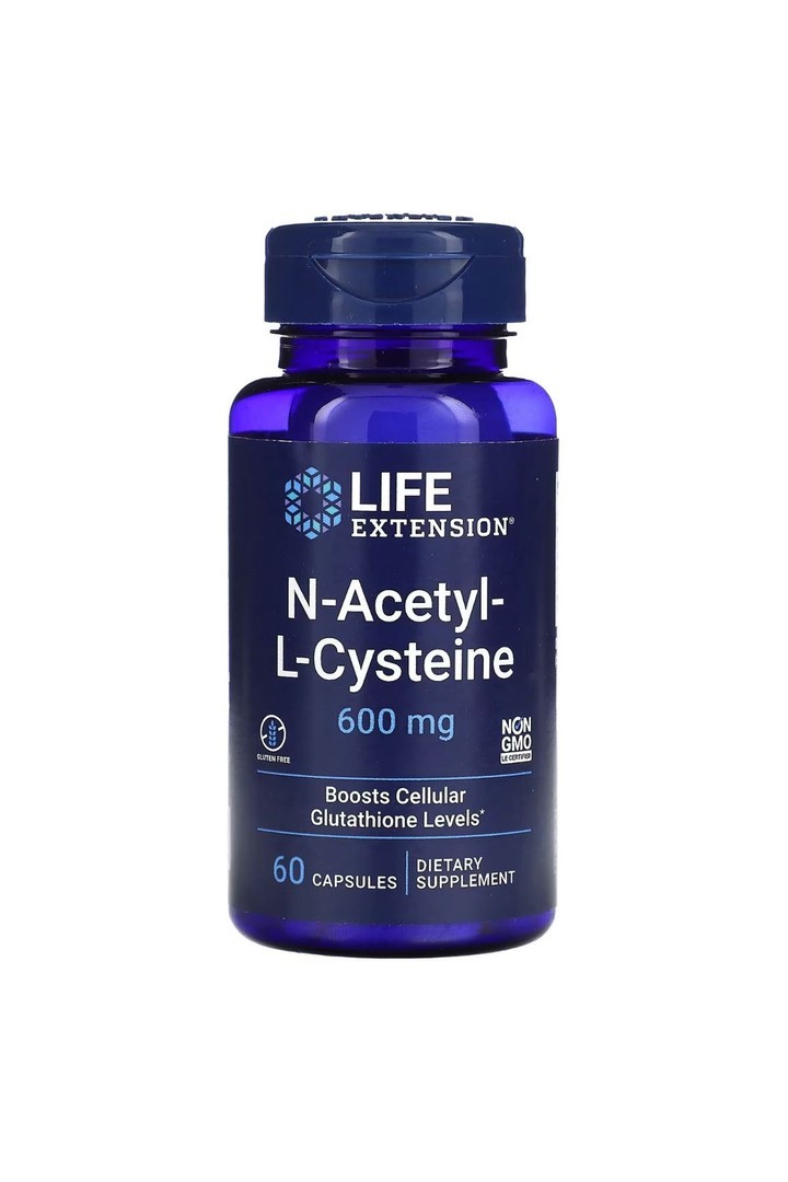 Life Extension, N-Acetyl-L-Cysteine, 600 Mg, 60 Kapsül