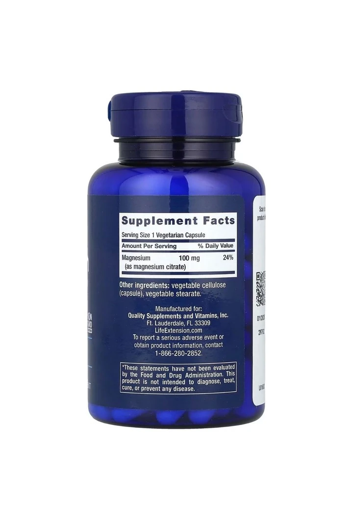 Life Extension Magnezyum Citrate 100 Mg 100 Vegetarian Kapsül