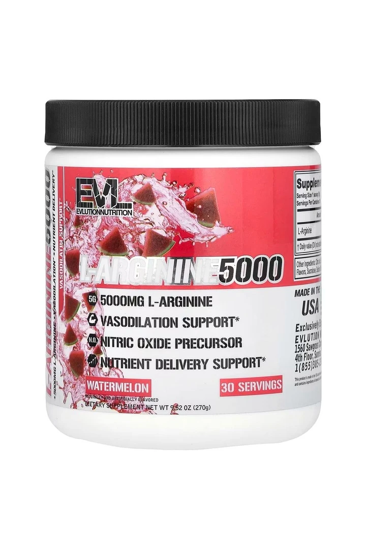 EVLution Nutrition, L-Arginin 5000, Karpuz, 9,52 oz (270 g)