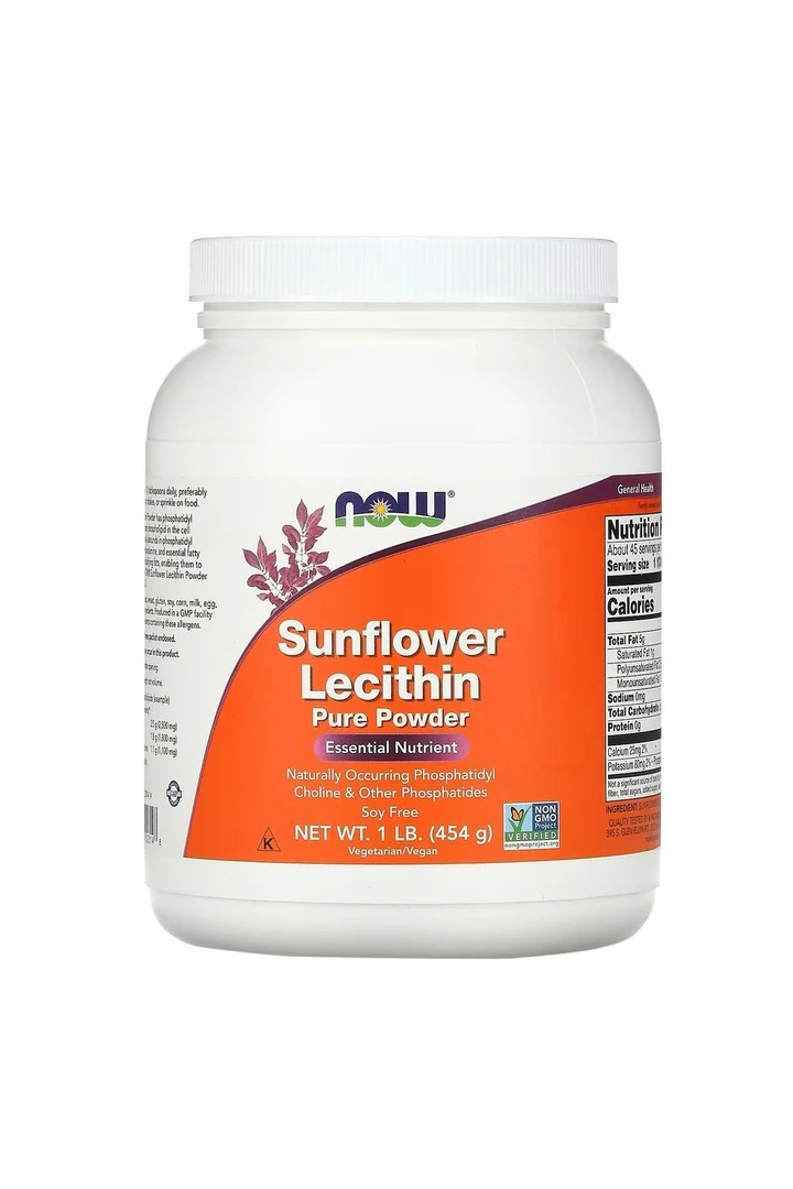 Sunflower Lecithin Pure Powder 454gr - usa menş.