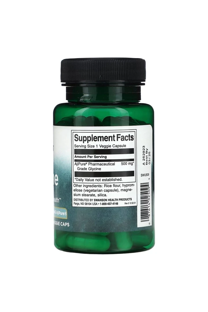 Glycine, 500 mg, 60 veg.Kapsül.usa menşei.dmmedicine'den