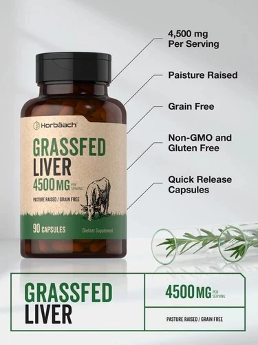 Grass Fed Beef Liver 4500mg | 90 Kapsül | Pasture Raısed / Graın free