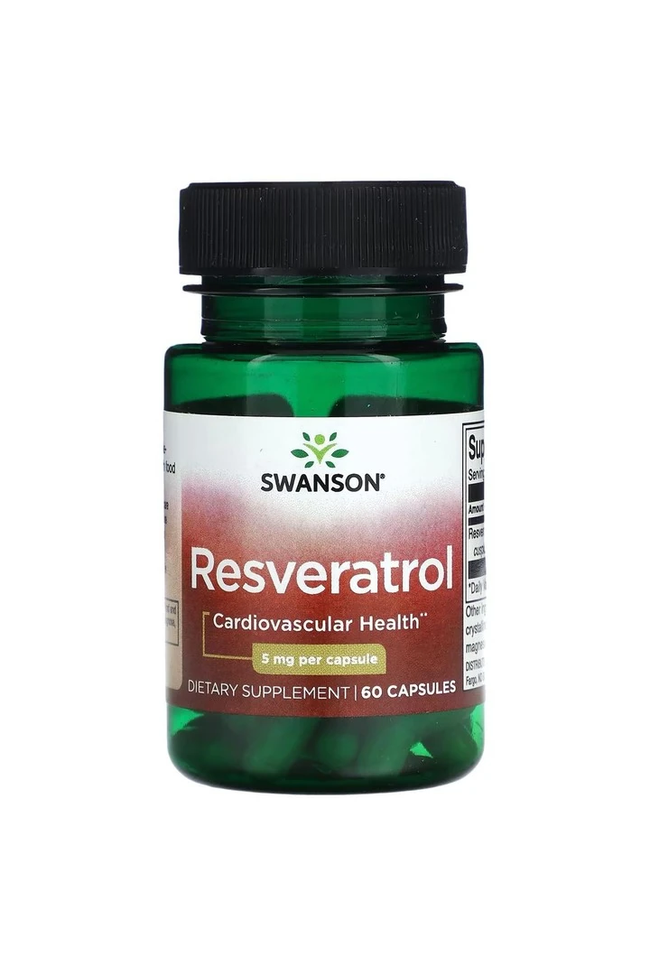 Resveratrol, 5 mg, 60 Kapsül usa menşei