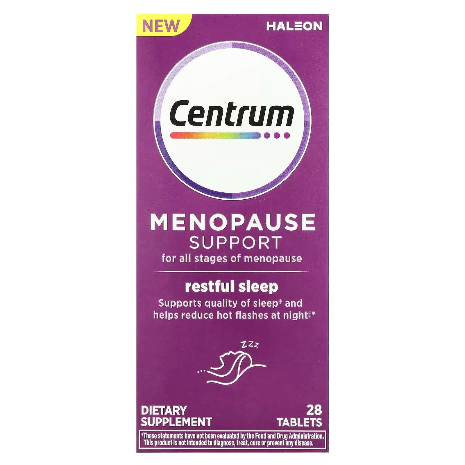 Restful Sleep Menopause Support Tablets, Supplement with Clinically Studied DailyZz and geniVida, 28 Tablet