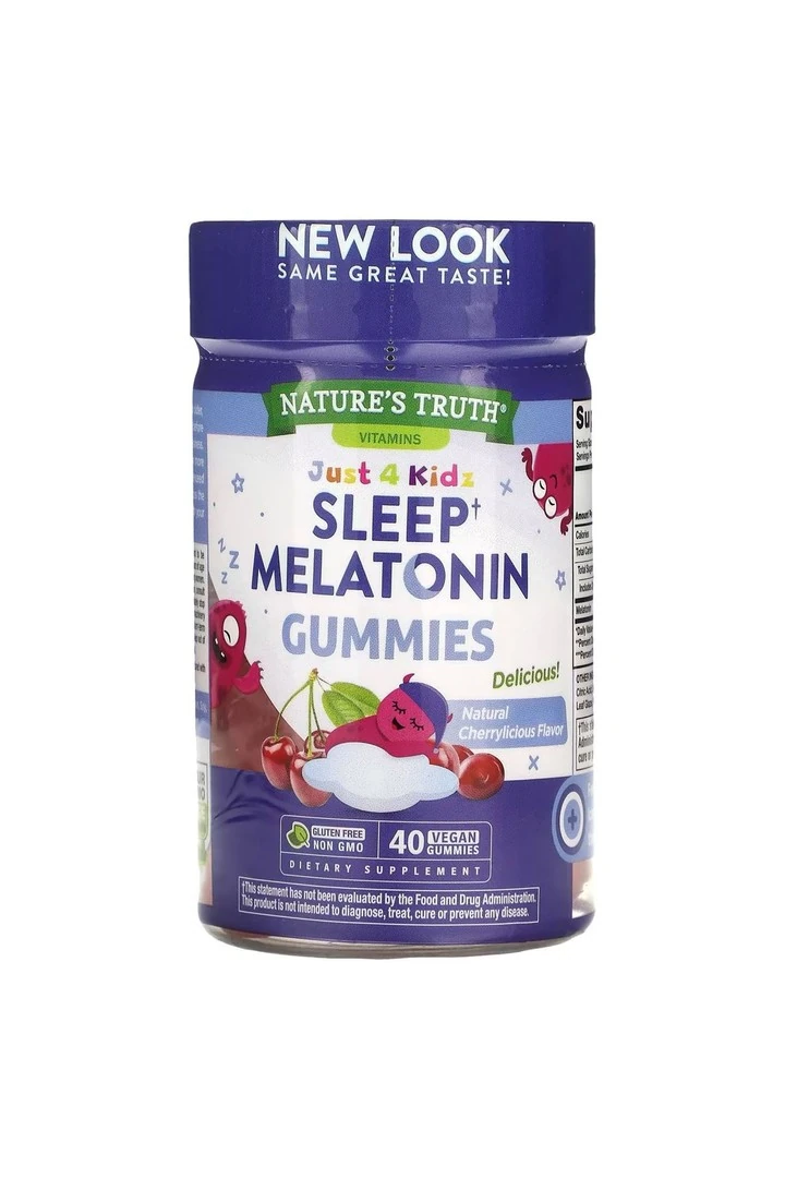 Nature's Truth, Just 4 Kids, Sleep Melatonin, Natural Cherry 40 Kapsül