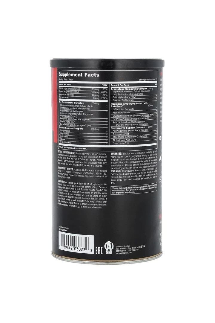 Animal, Stak, Hormone Booster, All-In-1 Pill Packs, 21 Packs