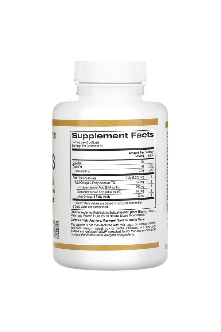 Omega-3 Premium Balık Yağı, 100 Balık Jelatinli Yumuşak Kapsül