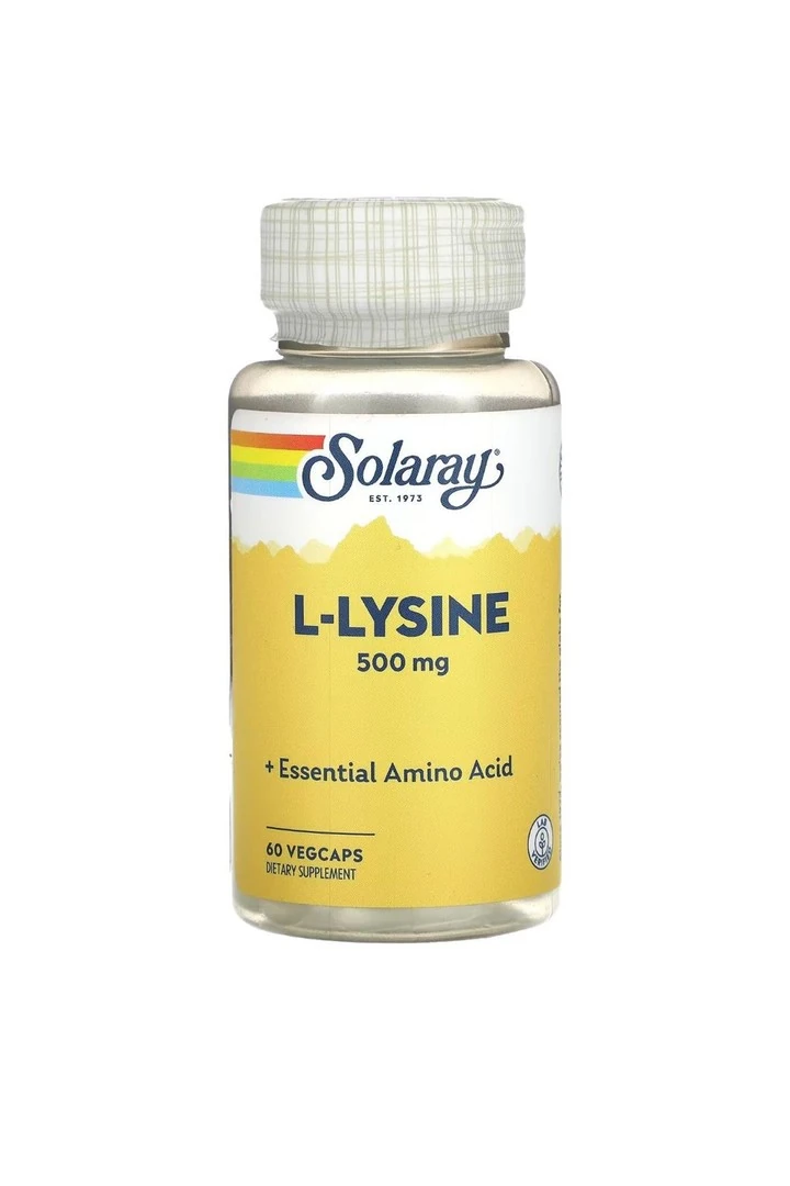 Solaray, L-Lysine, 500 Mg, 60 Veg Kapsül