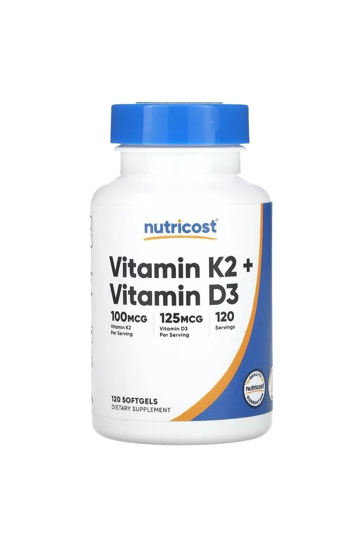 Nutricost Vitamin K2 + vitamin D3 -100 Mcg ( k2) 125Mcg (D3) softjel