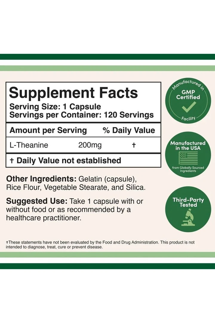 L-Theanine 200 mg 120 Kapsül