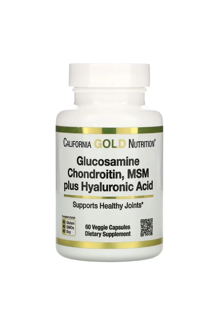 California Gold Nutrition, Glucosamine Chondroitin, MSM plus Hyaluronic Acid, 60 Veggie Kapsül