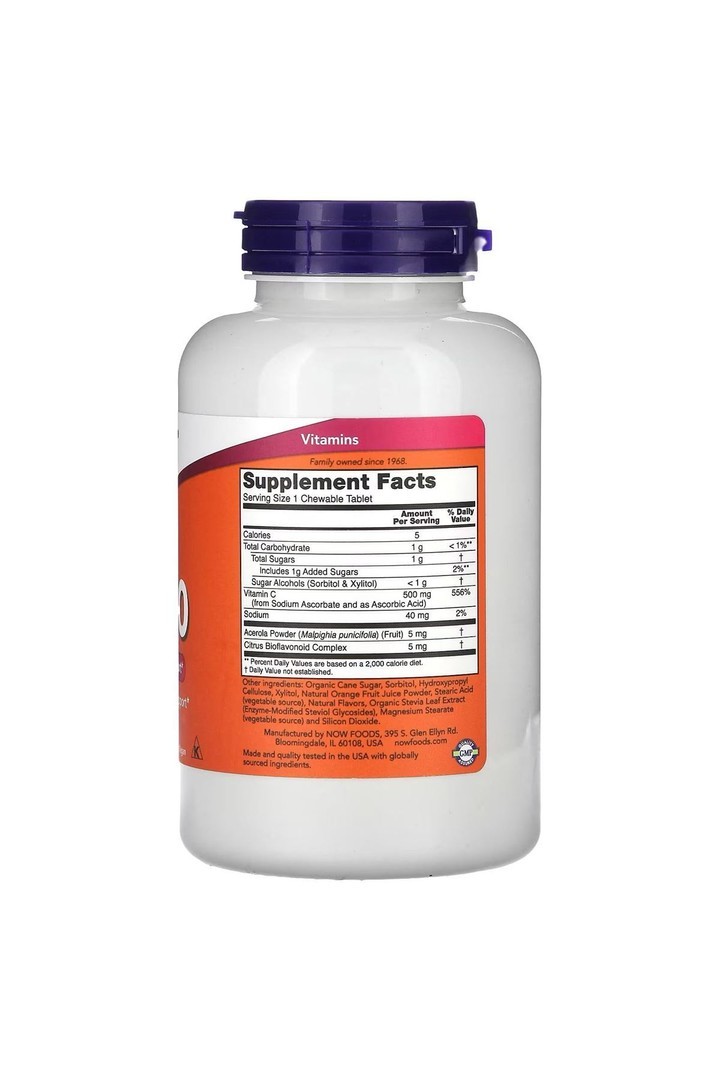 Now Food Chewable c-500 antioxidant & collagen support 100 Tablet