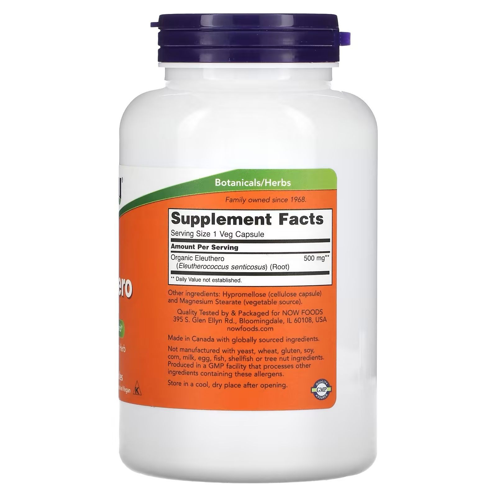 Eleuthero, 500 mg, 250 Veg Capsules