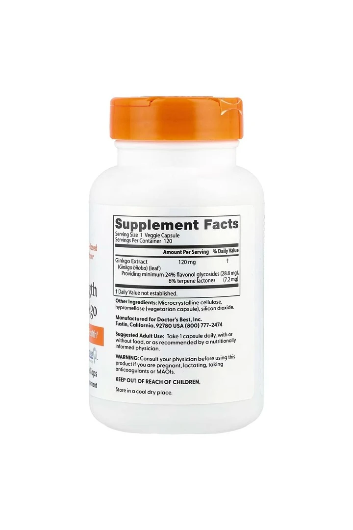 Ginkgo Ekstra Strengt.h 120 mg 120 veggie capsules