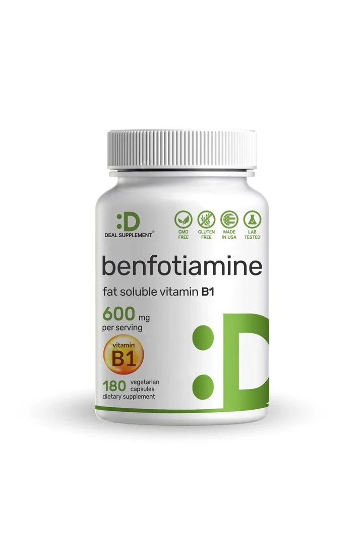 Benfotiamine B1 Thiamine 600 Mg- 180 Veg Capsules