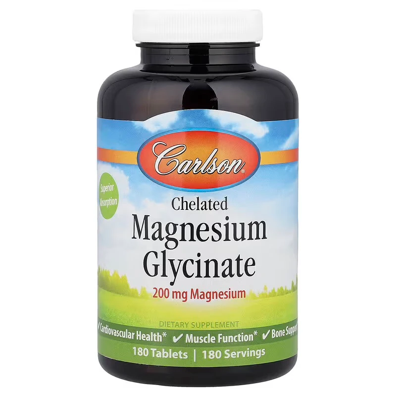 Chelated Magnesium Glycinate, 200 mg, 180 Tablets