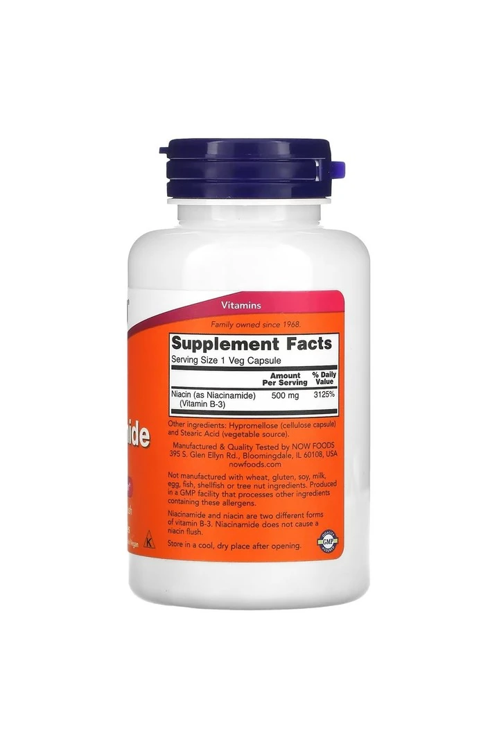 Niacinamide 500 mg 100 Capsules (vitamin B-3)