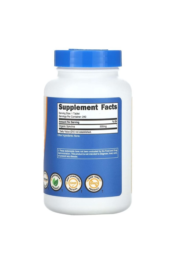 Nutricost Spirulina Organic 500 Mg 240 Kapsül