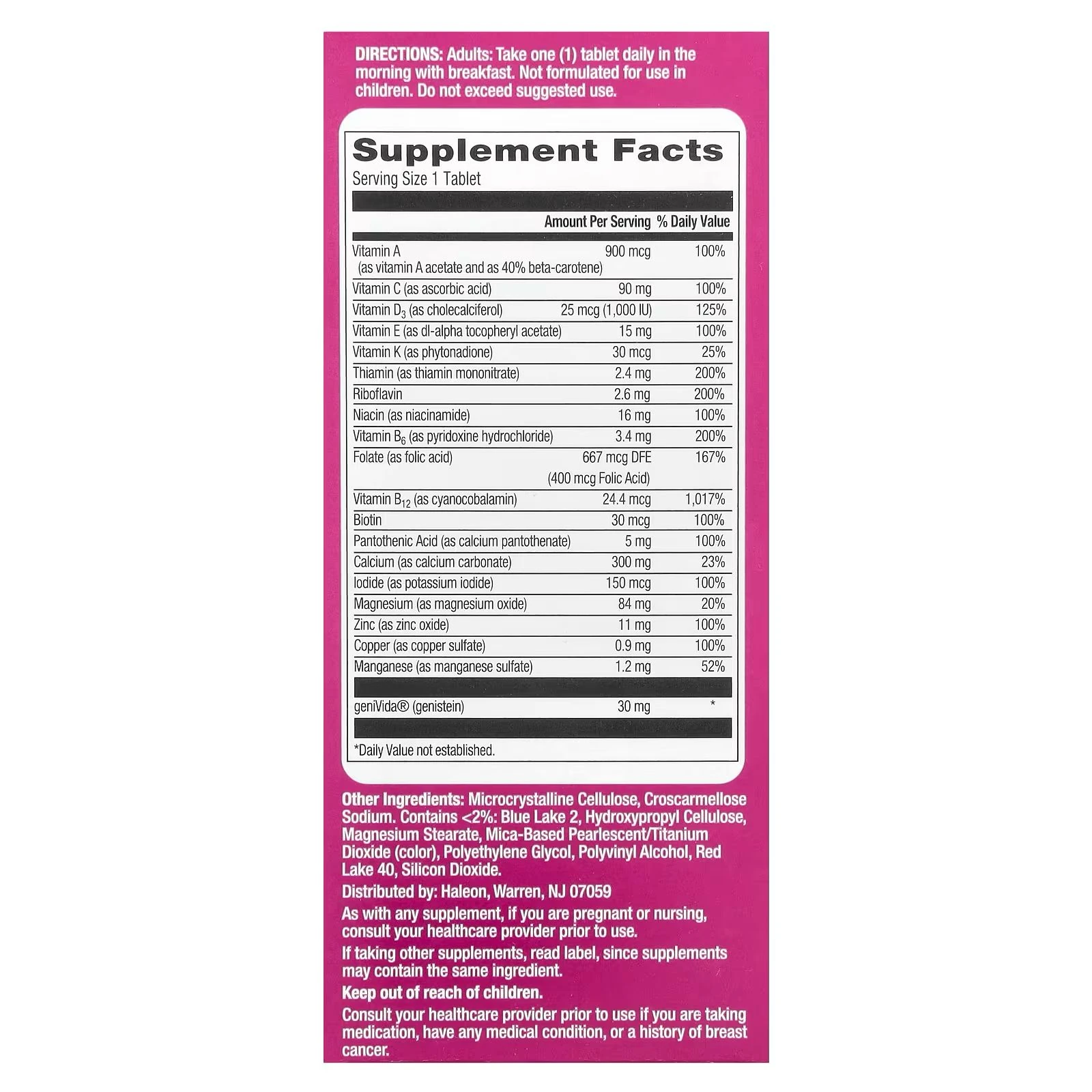 Menopause Support Complete multivitamin + hot flash support 30 Tablet