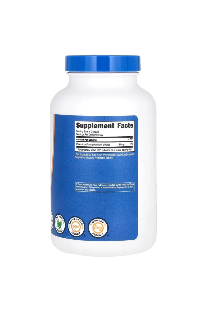 Nutricost Potas sitrate 99 Mg 500 Kapsül