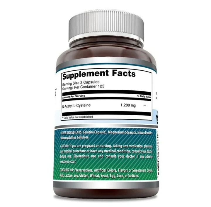 NAC (N-Acetyl-L-Cysteine) Supplement | 600 Mg per Serving | 250 Capsules