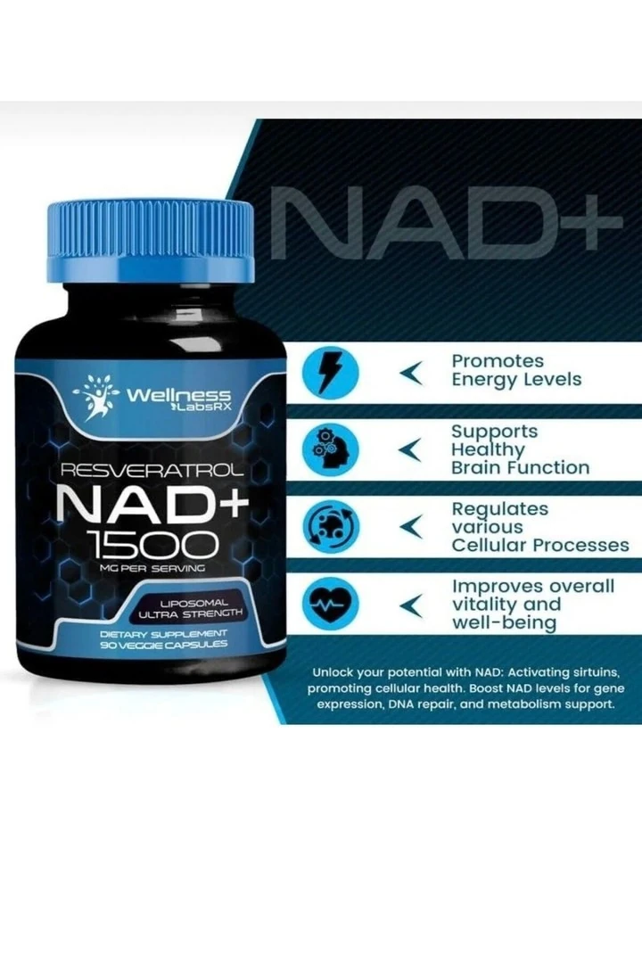Wellnees Labs NAD + Resveratrol 1500 mg 90 Kapsül- usa menşei.İthal-dmmedicine'den
