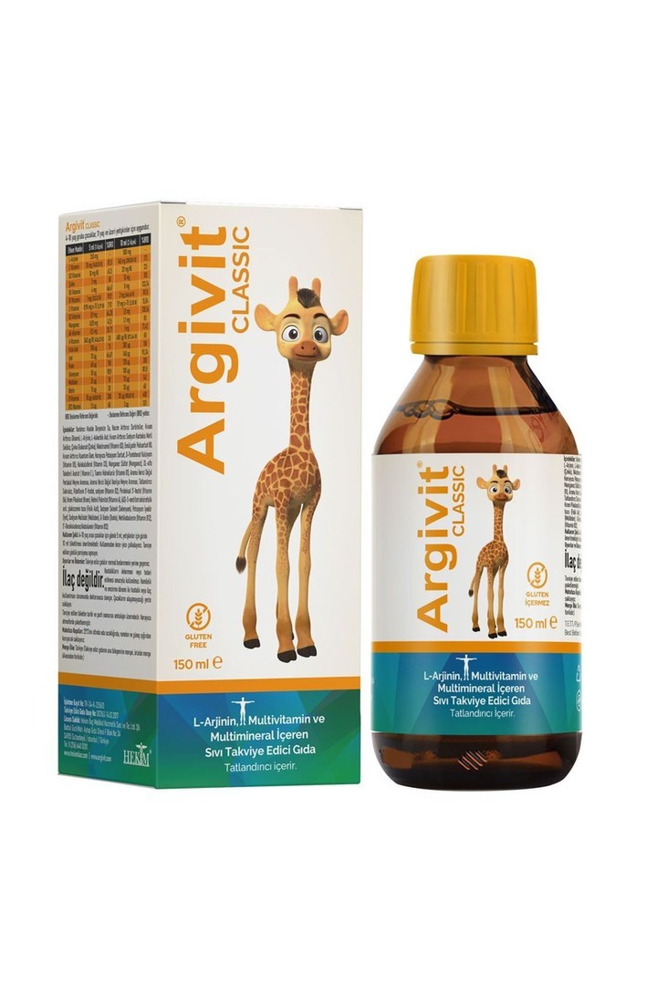 Argivit Classic L-arginin, Multivitamin, Multimineral Şurup 150 ml - Doğal Portakal Ve Vanilya Aromalı