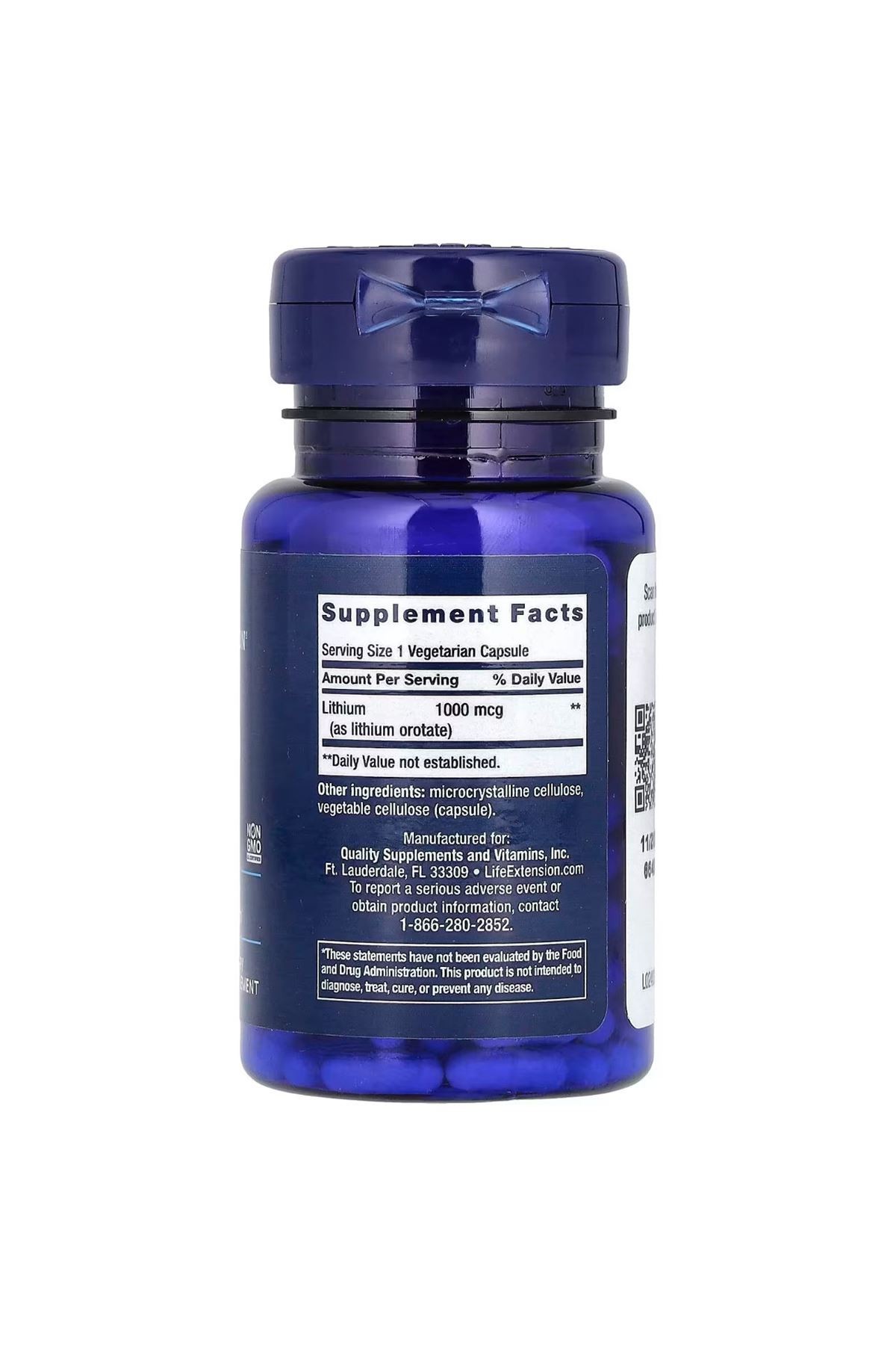 Life Extension Lithium 1000 Mcg 100 Vegetarian Kapsül