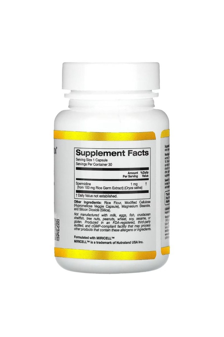 California Gold Nutrition, Spermidine 1 Mg 30 Veg Kapsül