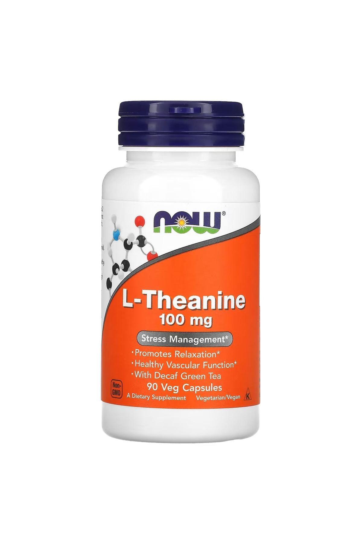 NOW Foods, L-Teanin, 100 mg, 90 Bitkisel Kapsül
