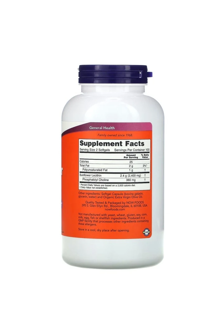 Sunflower Lecithin, 1,200 mg, 200 Softgels