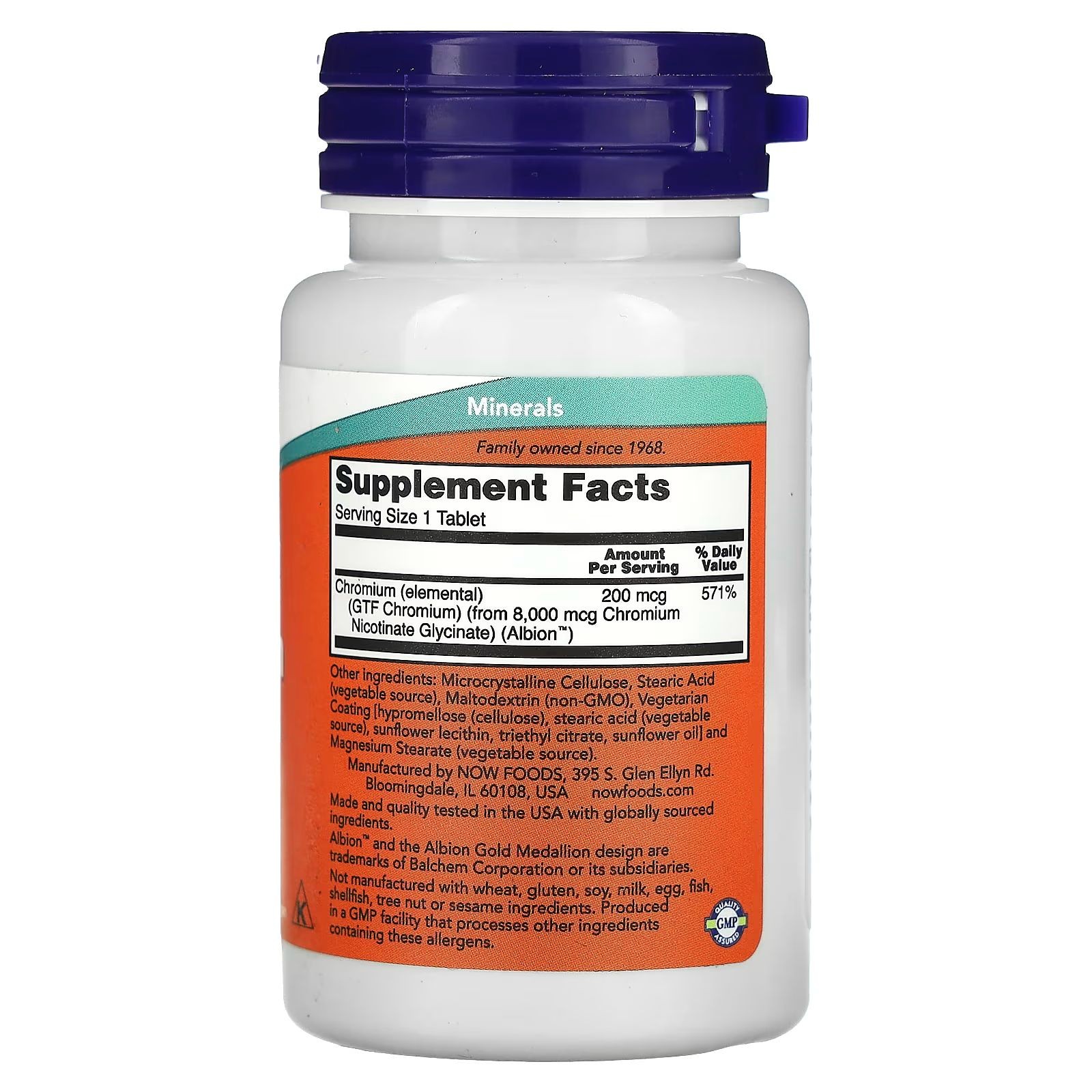 GTF chromium 200 mcg 100 Tablet